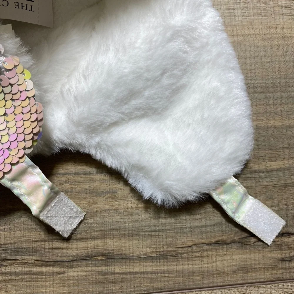 The Children's Place Girls' Holographic Faux Fur Sequin Hat Size 4-7 Years (S-M)